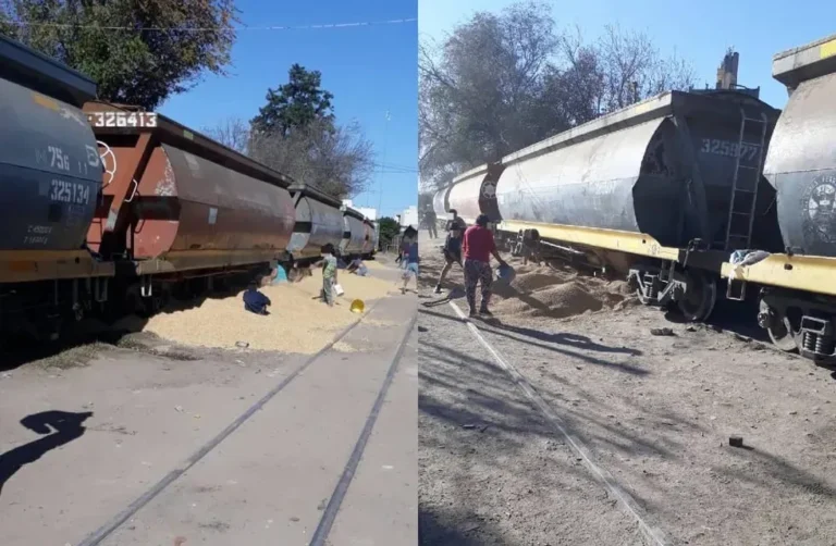 Córdoba: vecinos rompieron un tren y robaron parte de la soja que transportaba