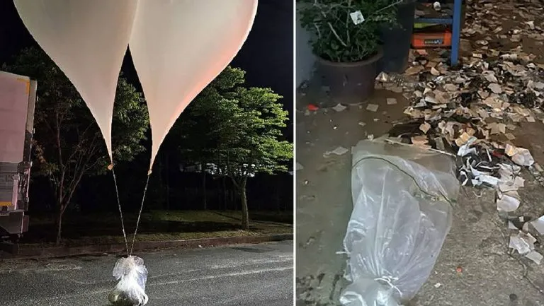Norcorea manda globos con basura a Corea del Sur
