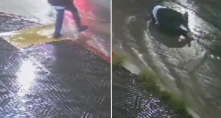 Una mujer fue atropellada y abandonada bajo la lluvia