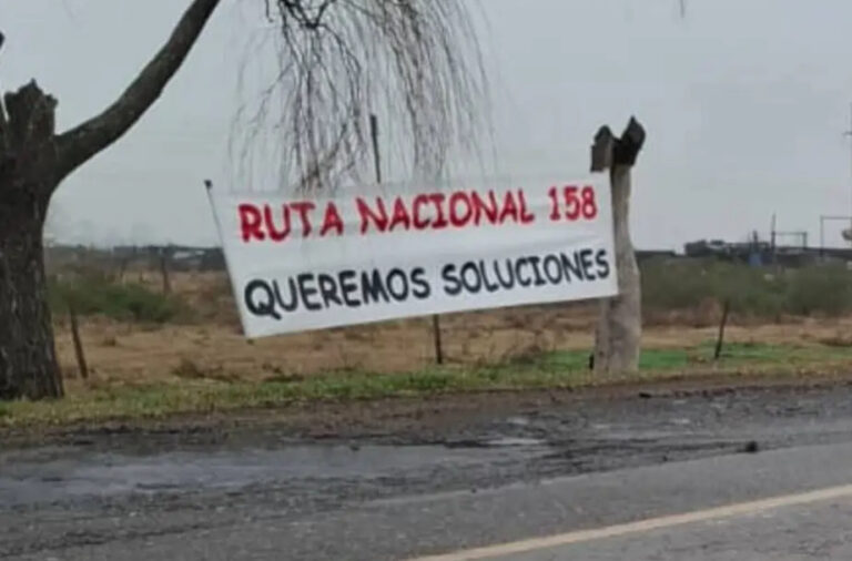 Ruta Nacional 158 denuncian el deplorable estado de la «Vía del Mercosur»